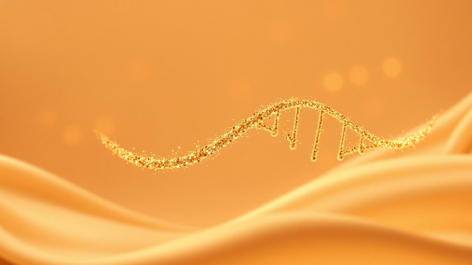 Abstract golden helix representing scientific research